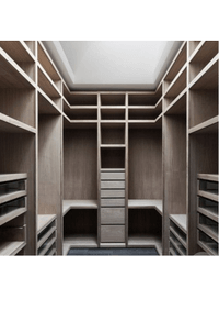 П-образная гардеробная комната в классическом стиле Иркутск