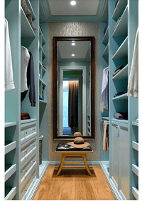 Параллельная гардеробная комната с большим зеркалом Иркутск