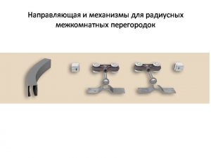 Направляющая и механизмы верхний подвес для радиусных межкомнатных перегородок Иркутск